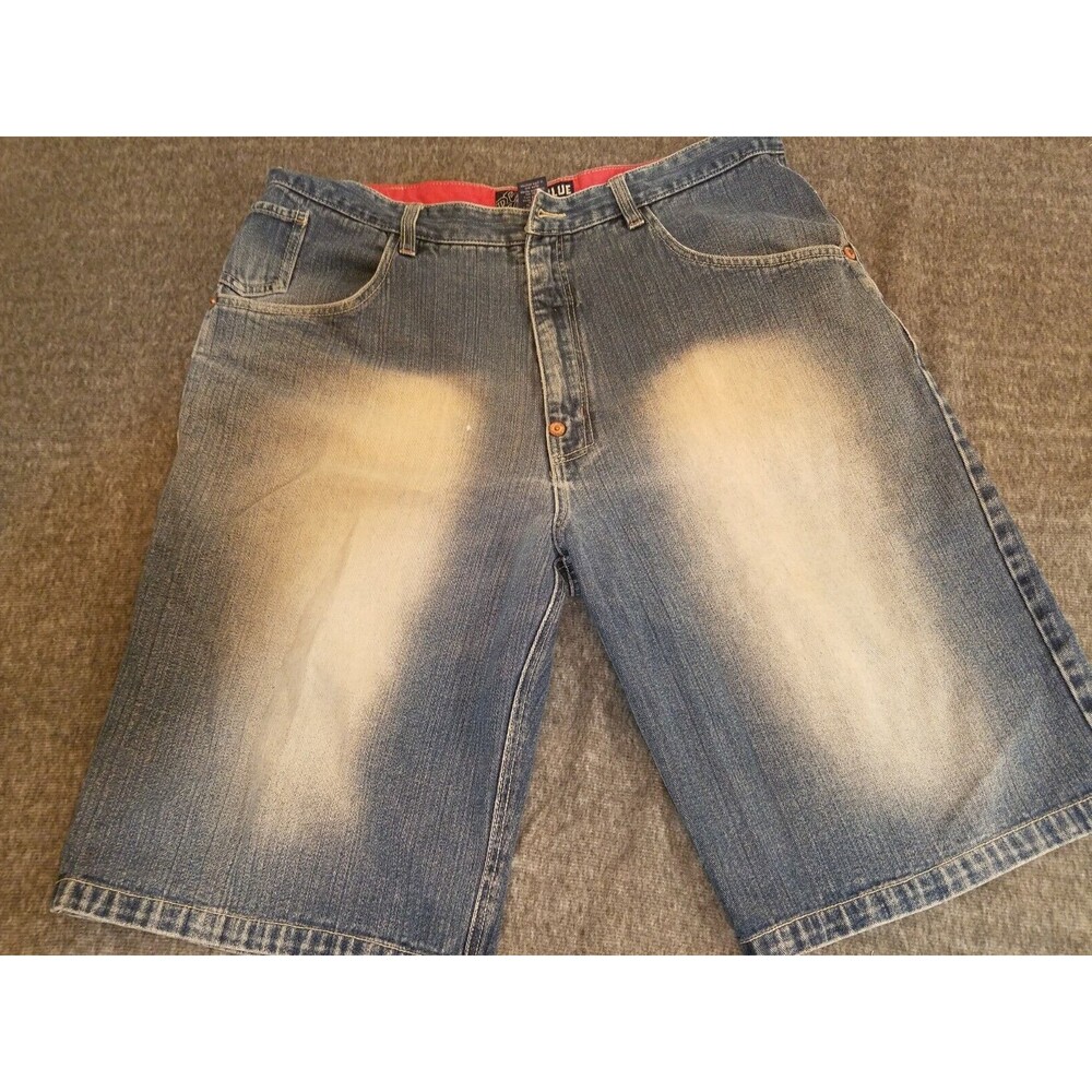 Vintage Raw Blue Mens Urban Denim Shorts Size 40 ~ Baggy